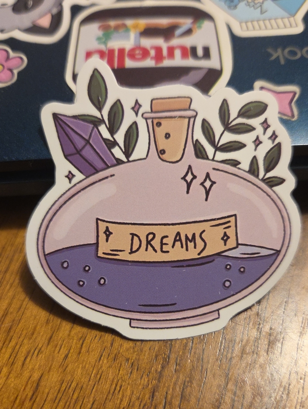 Hand-Drawn Purple Dreams Bottle Art Sticker - Unbranded